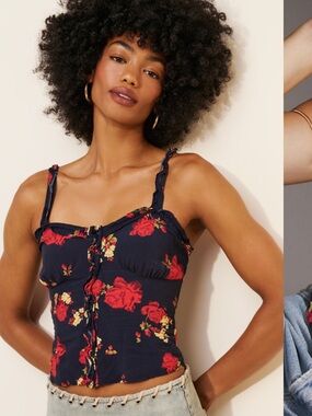 Anthropologie Favorite Daughter Floral Corset Tank